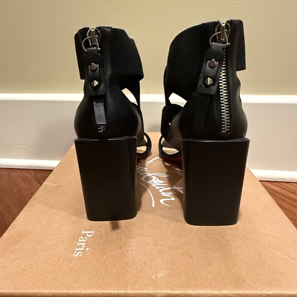 Christian Louboutin Patrouille 85mm Leather Elastic Strappy Heels sz 38.5 - Picture 7 of 16
